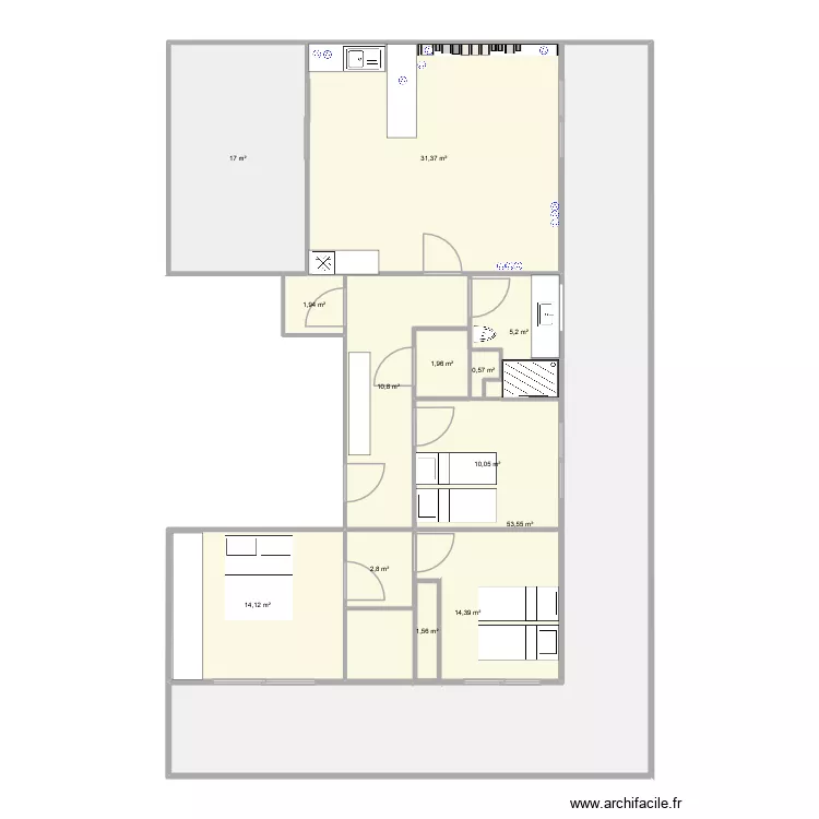 Mélice 4. Plan de 13 et 165 m² Mélice 4. Plan de 13 et 165 m²