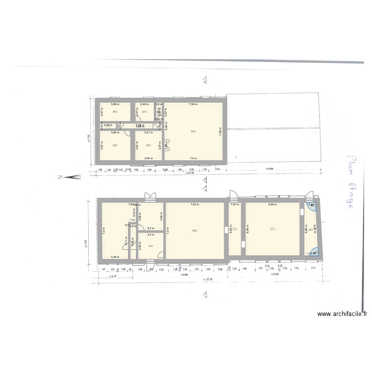 CS Fontenailles. Plan de 15 pièces et 289 m2