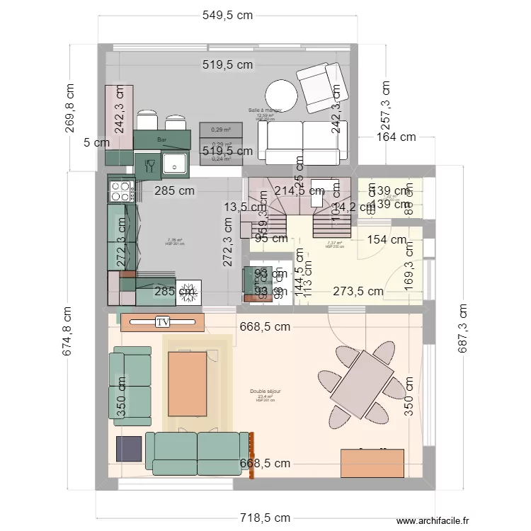 Plan avec avec projet cuisine et veranda. Plan de Plan avec avec projet cuisine et veranda. Plan de