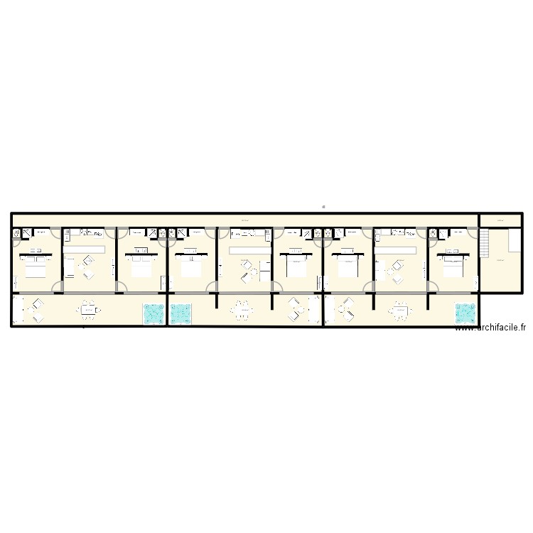 APPERTEMENT W & J. Plan de 18 pièces et 435 m2