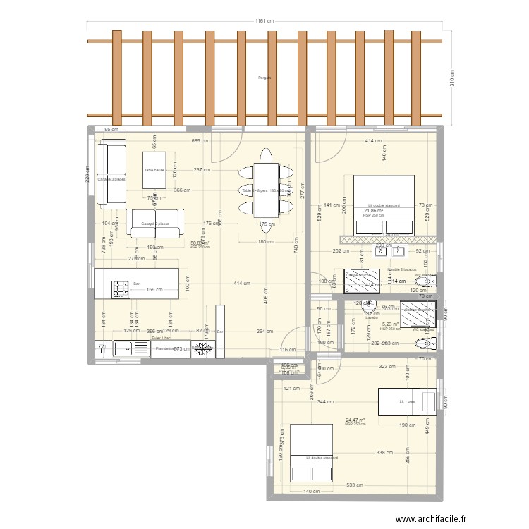 casa 2 3. Plan de 5 pièces et 103 m2