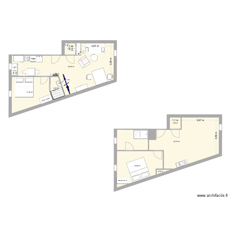 Edgar - V0. Plan de 8 pièces et 89 m2