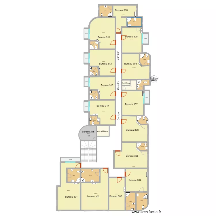 mirador office second floor. Plan de 