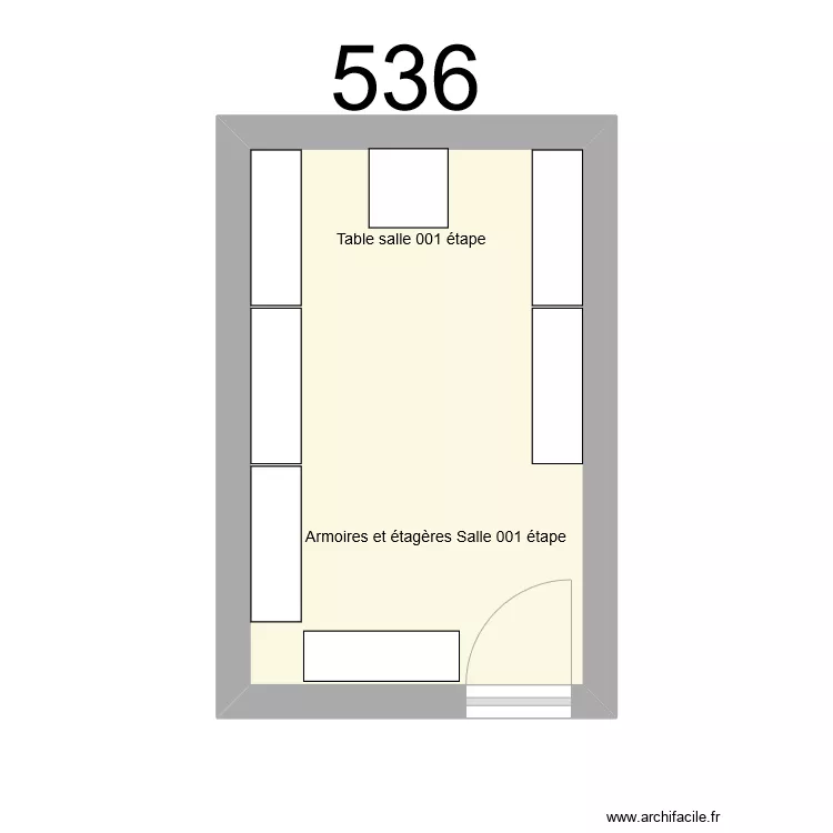 Salle 536 fournitures de bureau. Plan de Salle 536 fournitures de bureau. Plan de
