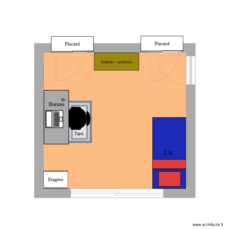 jorden math. Plan de 1 pièce et 15 m2