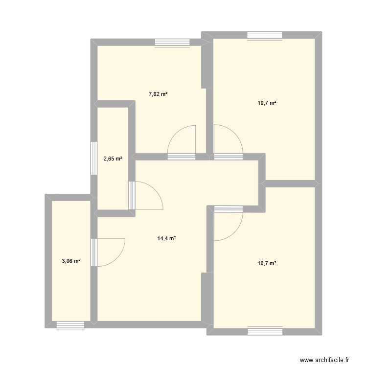 Home-BE. Plan de 6 pièces et 50 m2