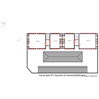 Vue en plan de l'Etage Quartier des hommes