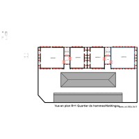 Vue en plan de l'Etage Quartier des hommes