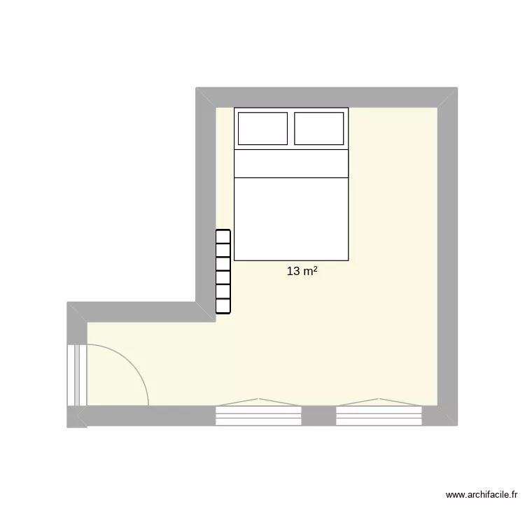 Plan Chambre. Plan de 1 et 13 m² Plan Chambre. Plan de 1 et 13 m²