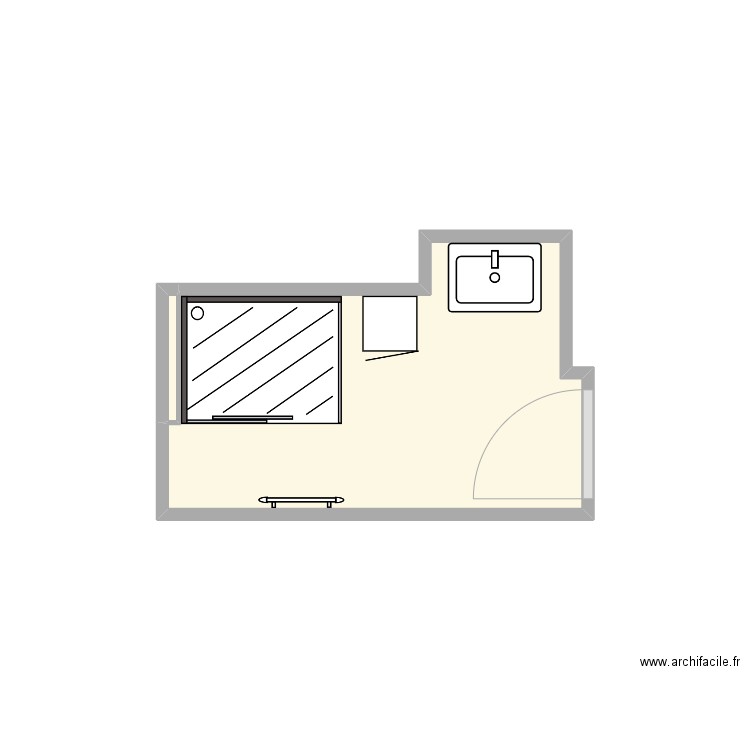 Charmand. Plan de 2 pièces et 4 m2