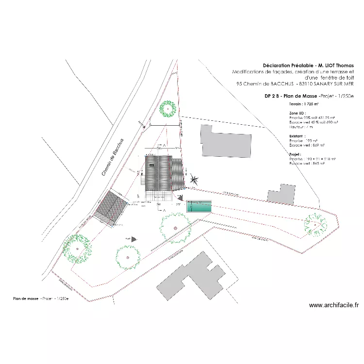 Plan de masse projet. Plan de 