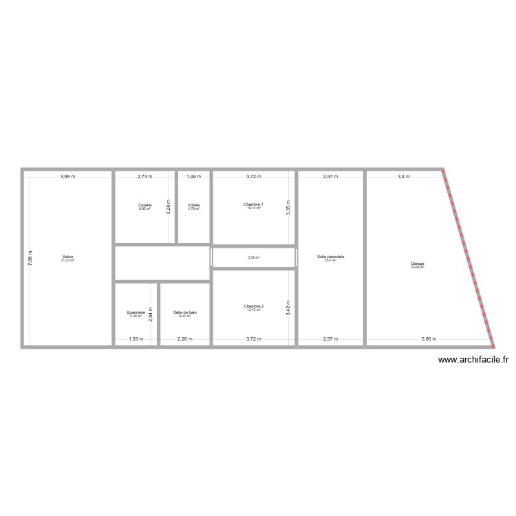 14 Cabes. Plan de 0 pièce et 0 m2
