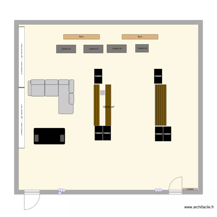 Ohmex - vestiaire. Plan de 1 et 110 m² Ohmex - vestiaire. Plan de 1 et 110 m²