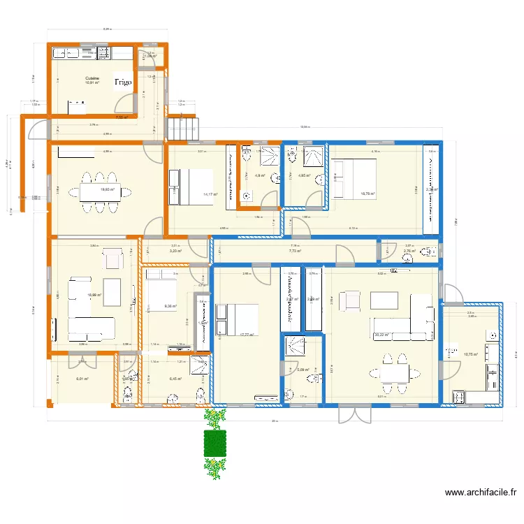 Villa BS(3) - 2 studio. Plan de 24 et 211 m² Villa BS(3) - 2 studio. Plan de 24 et 211 m²