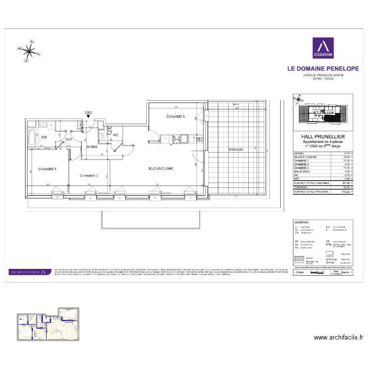 Plan appartement CUCQ. Plan de 7 pièces et 83 m2