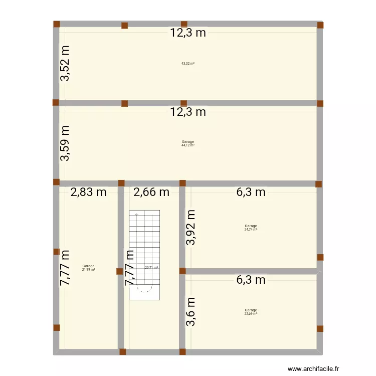 gouader 3. Plan de 6  et 178 m²