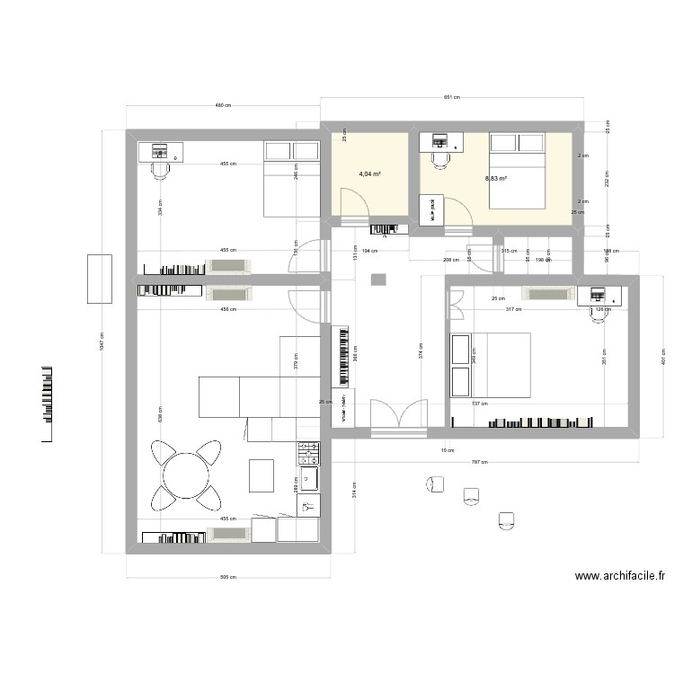 ourcq9. Plan de 2 pièces et 13 m2