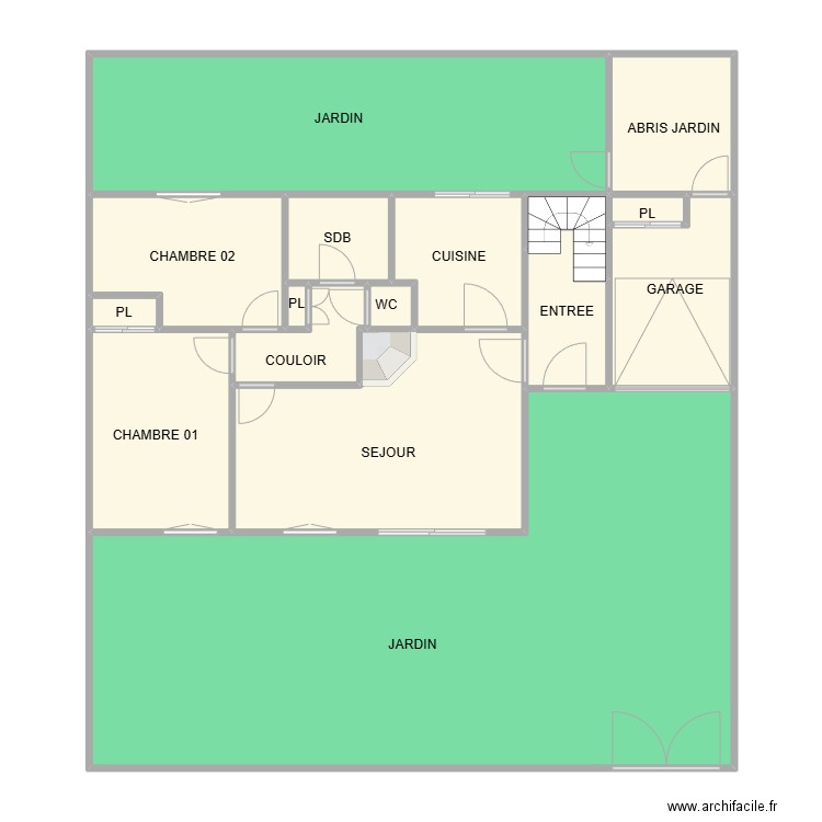 PLAN NIMES BARRE RDC. Plan de 17 pièces et 150 m2