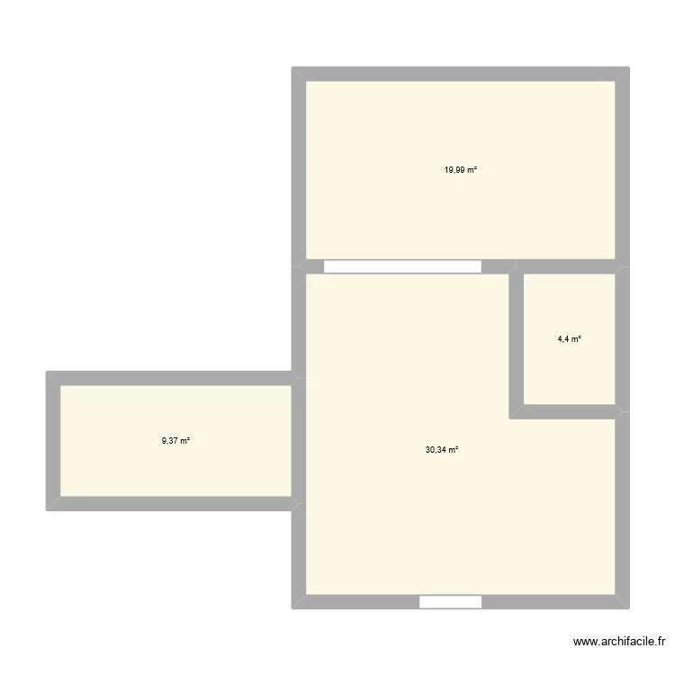 plan maison. Plan de 4 Pièces et 64 m²