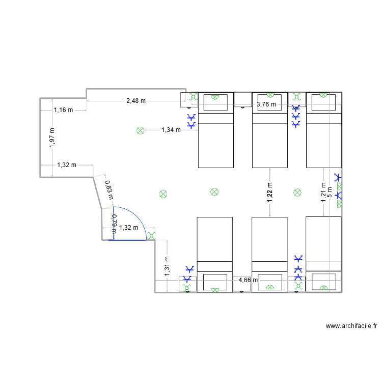 CHAMBRE GARAGE AVEC 6 lits + ELEC last. Plan de 0 pièce et 0 m2