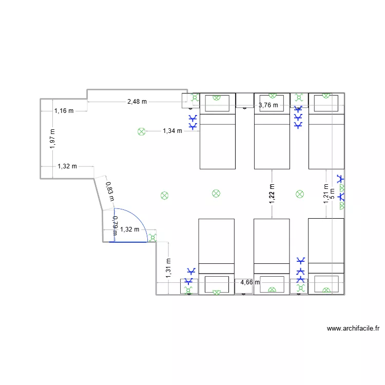 CHAMBRE GARAGE AVEC 6 lits + ELEC last. Plan de 