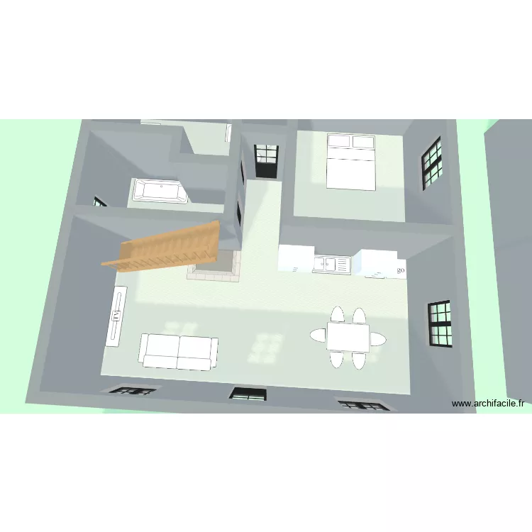 Etercy As is. Plan de 34  et 390 m²