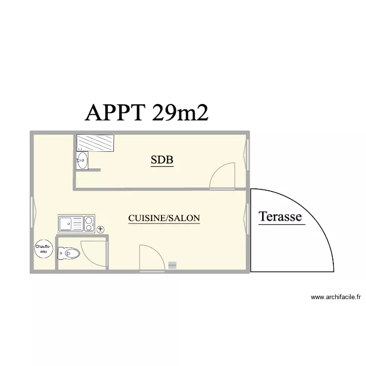 Verneuil s/s Seine. Plan de 1  et 29 m²