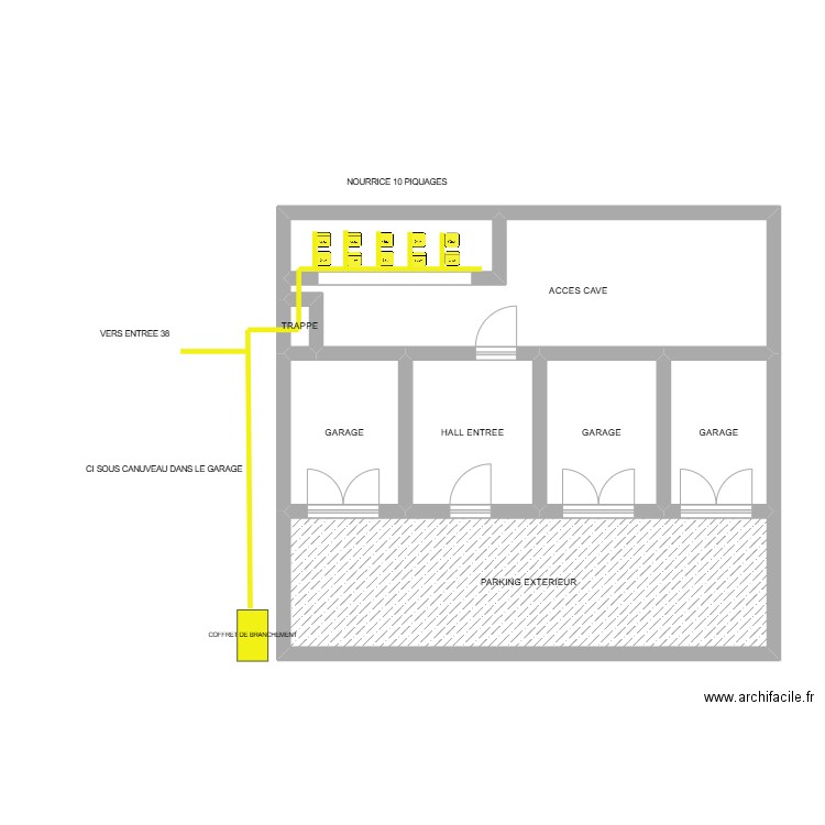 40 CPOUPILLON. Plan de 8 pièces et 69 m2