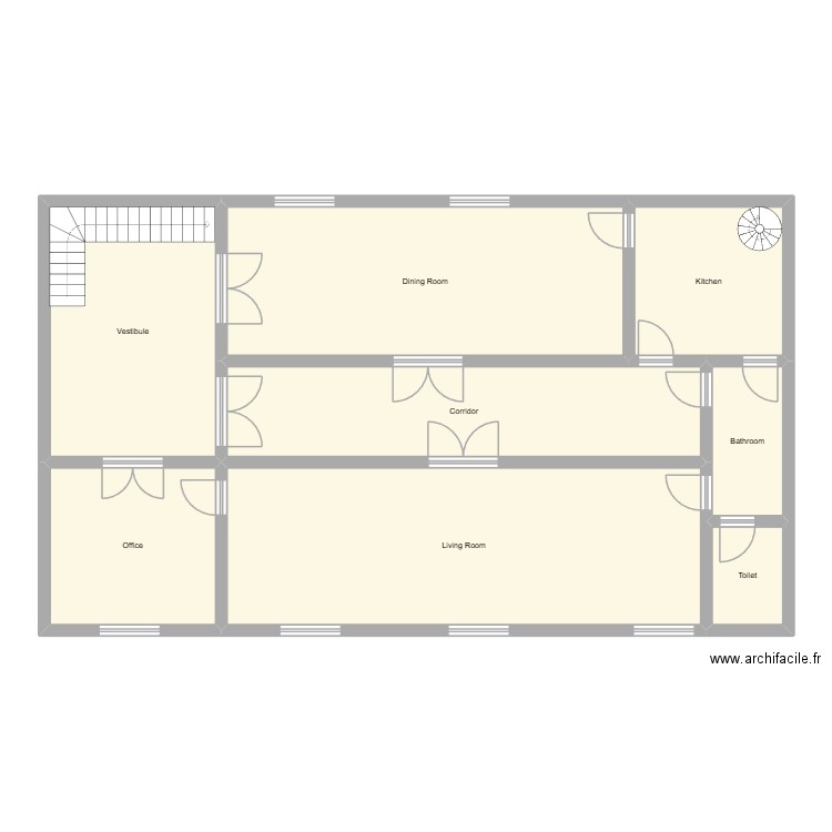 Herbert north house 1st floor. Plan de 8 pièces et 147 m2