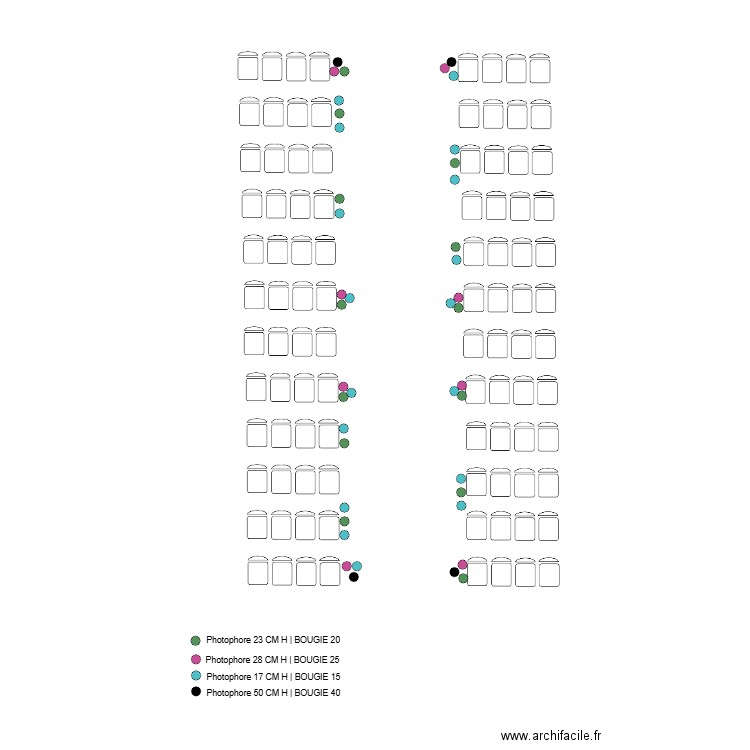 MISE EN PLACE CEREMONIE - BOUGIES ALLEE CENTRAL. Plan de 0 pièce et 0 m2