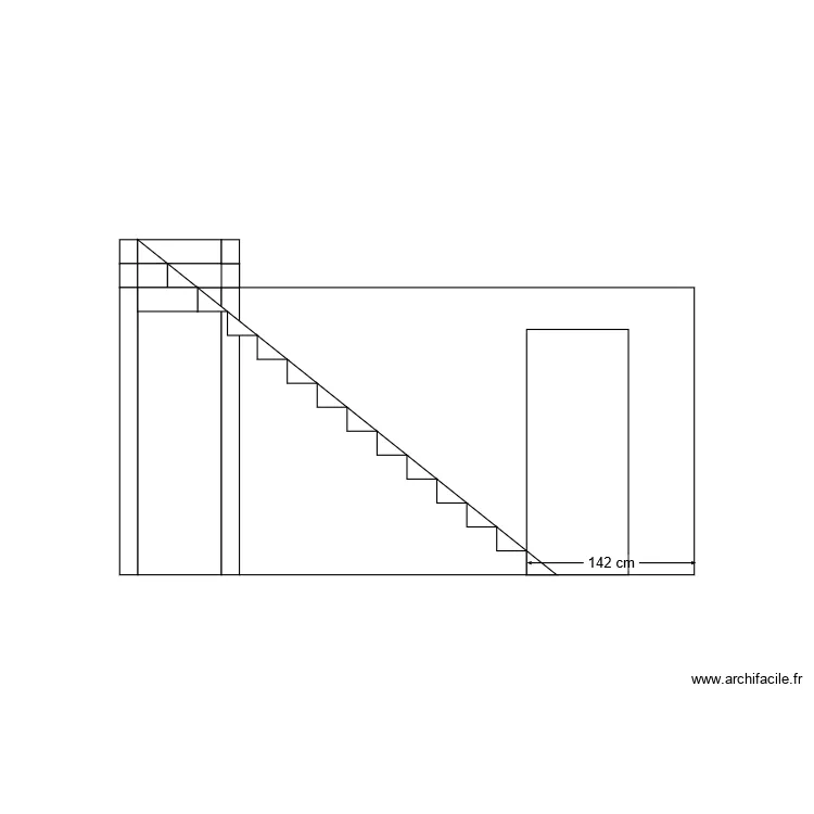 PROFIL ESCALIER 14 x G25 h20 H280. Plan de 