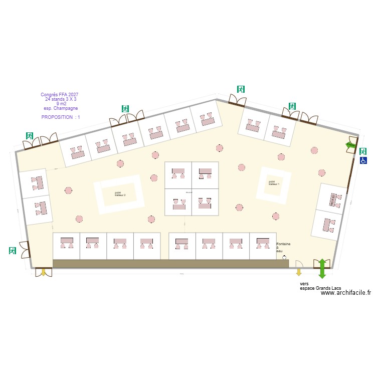 Congrès FFA 2027   espace champagne prop 1. Plan de 1 pièce et 584 m2