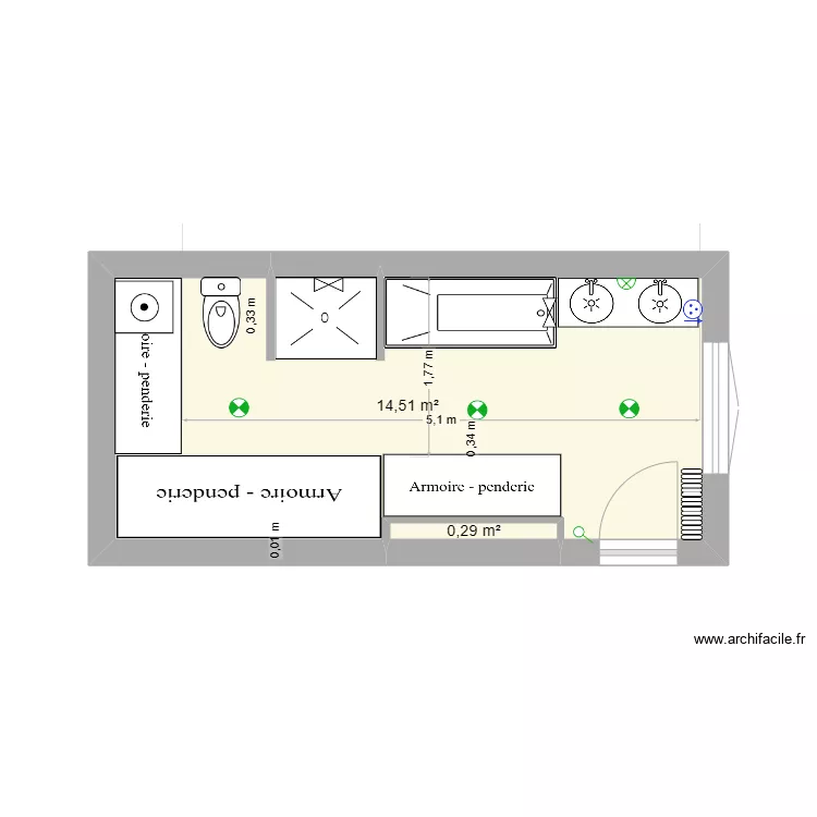 sdb paradis V8 bis. Plan de 