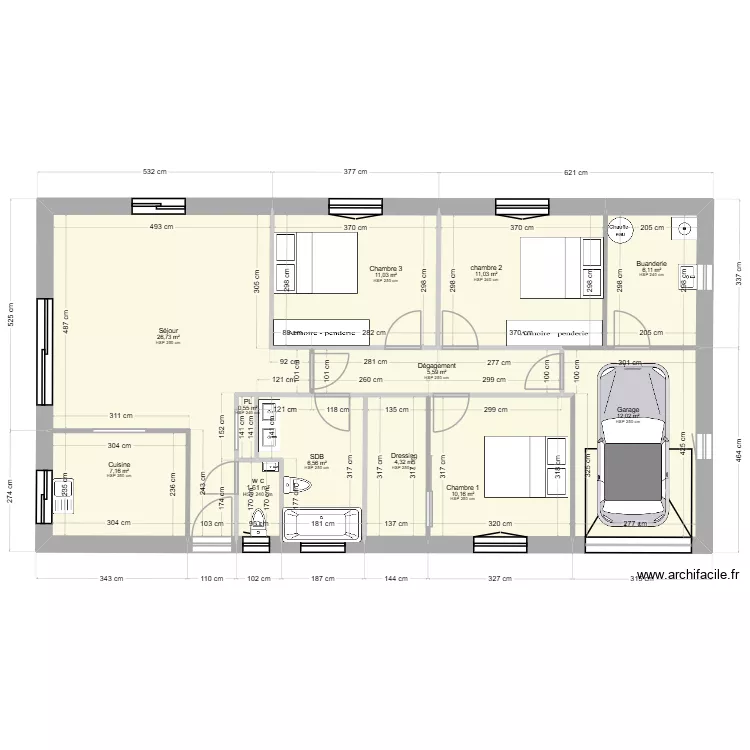 Sonia 7. Plan de 12  et 103 m²