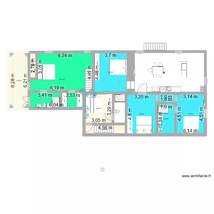 plan  &eacute;tage V2. Plan de 