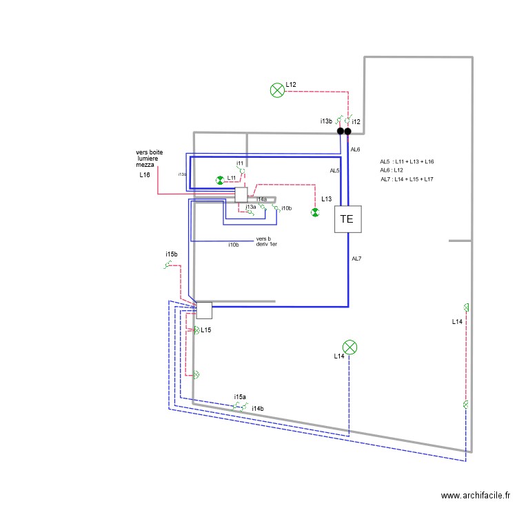 lumiere 2 eme final. Plan de 1 pièce et 46 m2