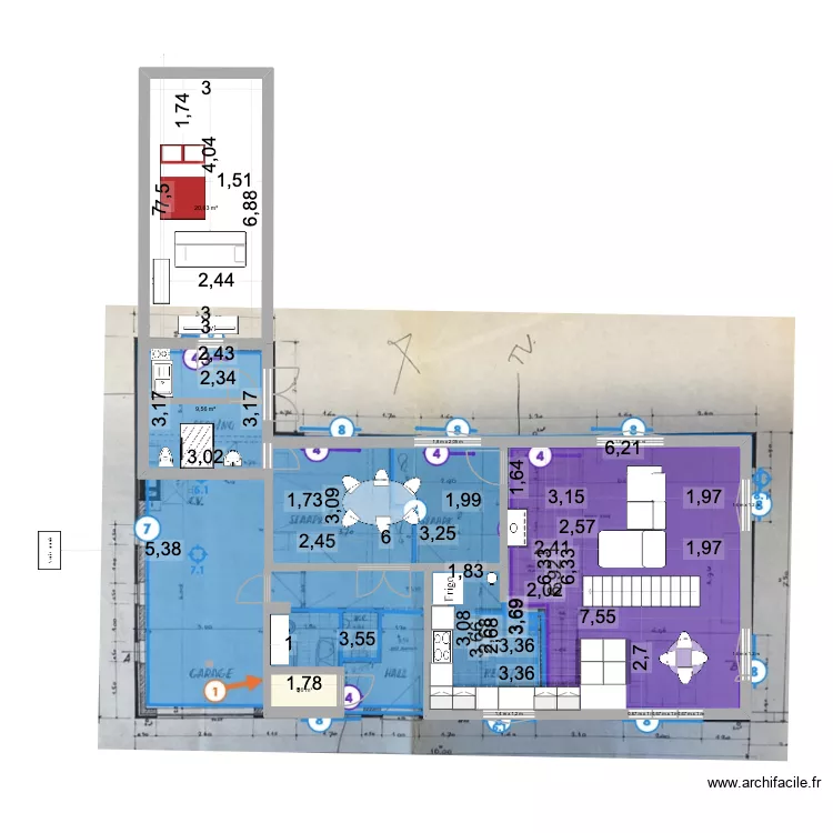 De panne Maison V12. Plan de 