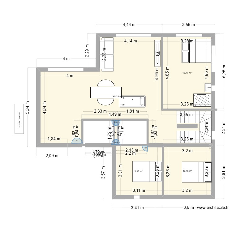 plan gros oeuvre. Plan de 0 pièce et 0 m2