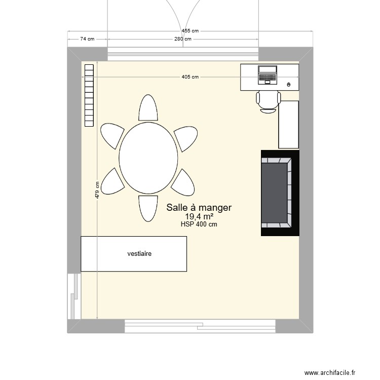 Voltaire salle à manger. Plan de 0 pièce et 0 m2