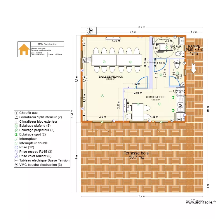 modulaire centre santé mutualiste. Plan de 5 et 43 m² modulaire centre santé mutualiste. Plan de 5 et 43 m²