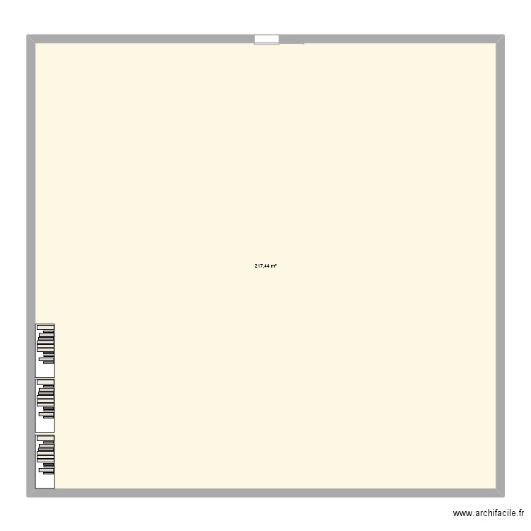 CDI. Plan de 1 pièce et 217 m2