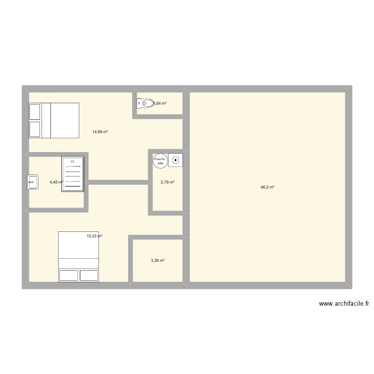 maison2. Plan de 7 pièces et 89 m2