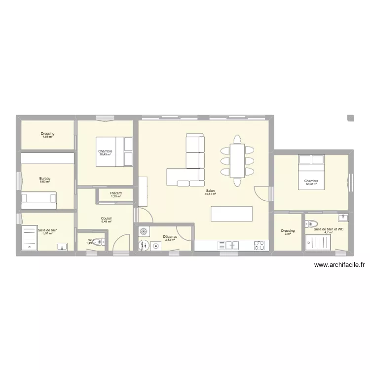 maison2. Plan de 12 pièces et 107 m²