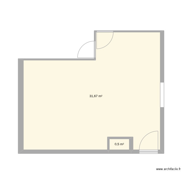 T4_Barracou. Plan de 2 pièces et 32 m2