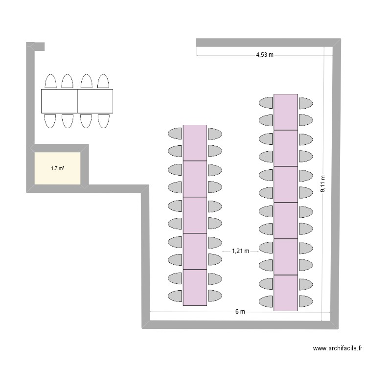 mariage 2. Plan de 1 pièce et 2 m2