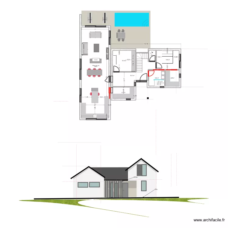 LONGERE TYPE 7 ter. Plan de 