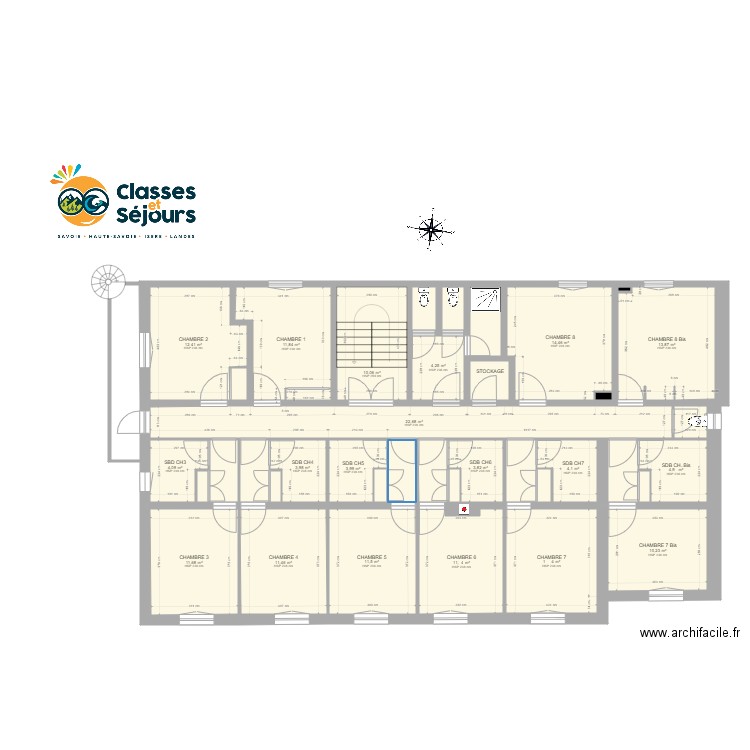 Christiania R+2. Plan de 38 pièces et 207 m2