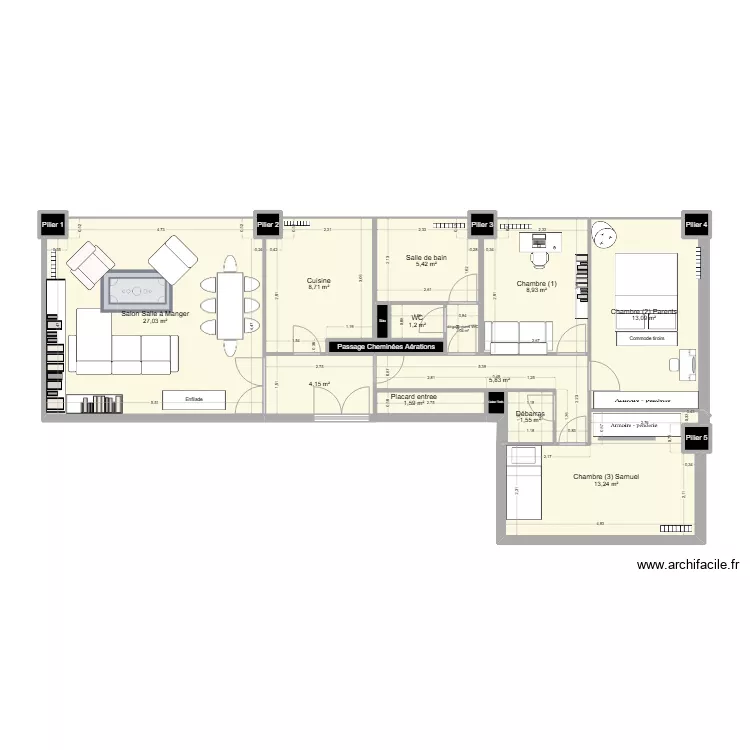 partag&eacute; Juliette V2. Plan de 0 pièce et 0 m2