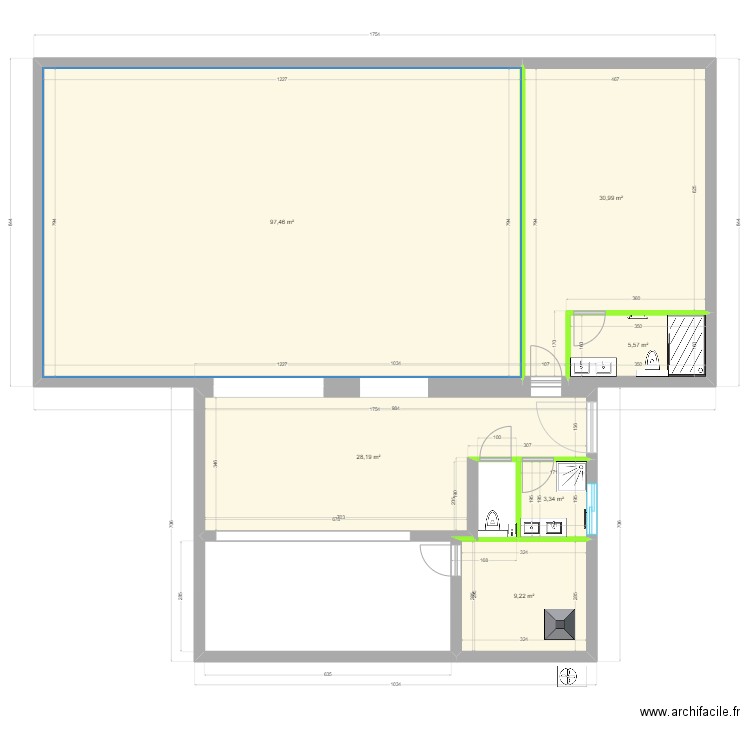 mahmoud. Plan de 6 pièces et 175 m2