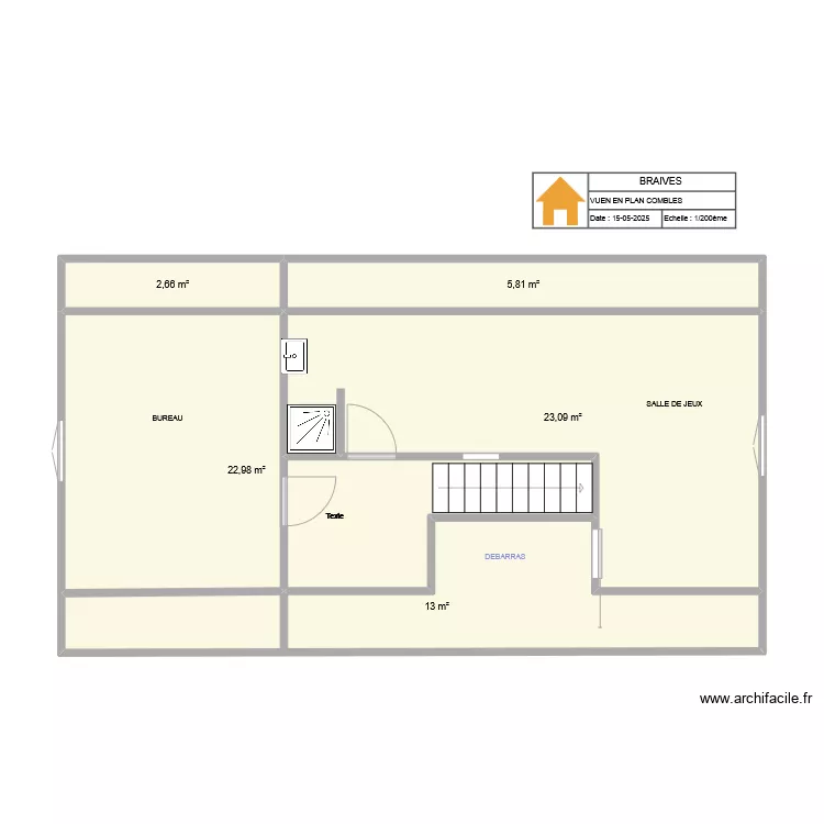 BRAIVES COMBLES. Plan de 